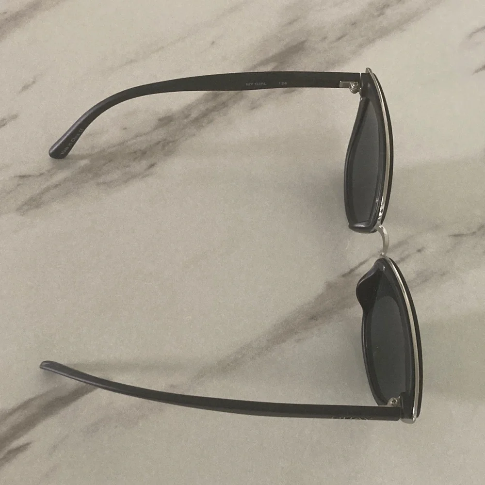 Quay Australia Black Cat Eye Sunglasses with Silver Bridge